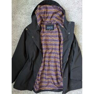 Women's Pendleton Waterproof Black Hooded Rain Jacket Size Medium